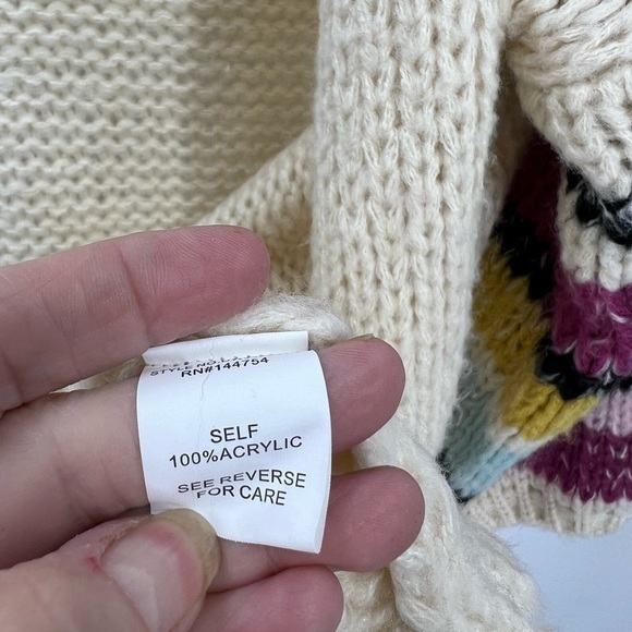 Davi & Dani Open Front Long Sleeve Striped Accent Cozy Cardigan M - Picture 12 of 13